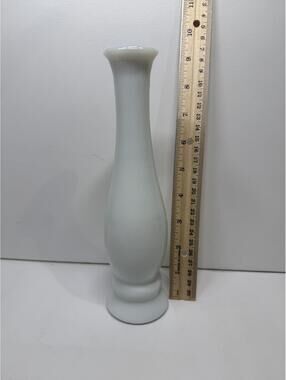 Vintage White Milk Glass Bud Vase Flared Rim 9 Inch